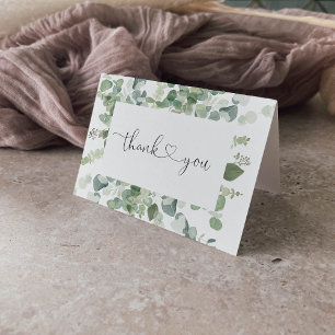 Cartões de agradecimentos de Casamento Verde Eucal