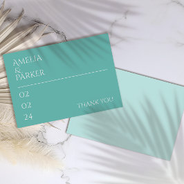 Cartões de agradecimentos de Casamento Verde Minim