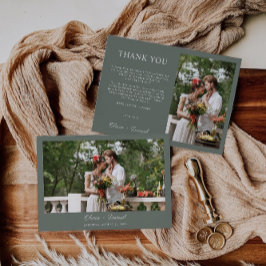 Cartões de agradecimentos de Casamento Verde Sage