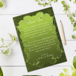 Cartões de agradecimentos de Casamento Verde Vinta