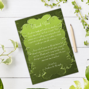 Cartões de agradecimentos de Casamento Verde Vinta