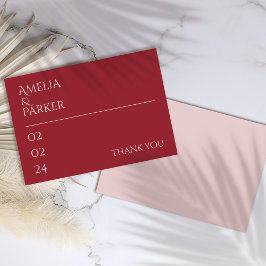 Cartões de agradecimentos de Casamento Vermelho da