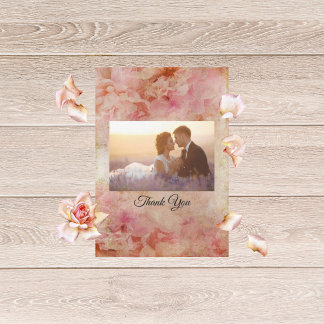 Cartões de agradecimentos de Casamento vintage Flo