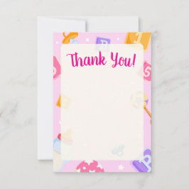 Cartões de agradecimentos de Chá de fraldas Akili