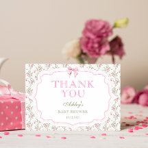 Cartões de agradecimentos de Chá de fraldas Arco R