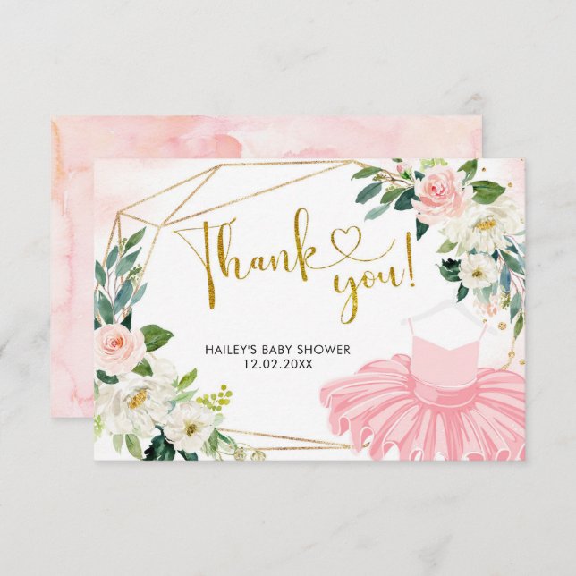 Cartões de agradecimentos de Chá de fraldas Baller (Frente/Verso)