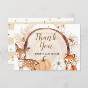 Cartões de agradecimentos de Chá de fraldas Boho W