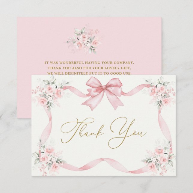 Cartões de agradecimentos de chá de fraldas com ar (Frente/Verso)