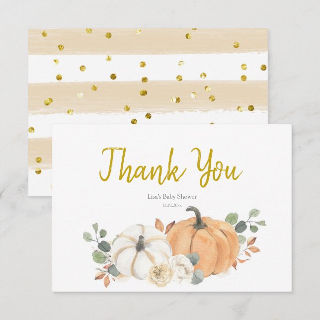 Cartões de agradecimentos de Chá de fraldas de abó (Frente/Verso)