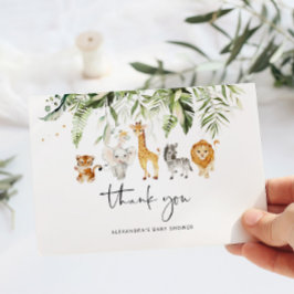 Cartões de agradecimentos de chá de fraldas de ani