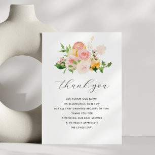 cartões de agradecimentos de chá de fraldas de cit