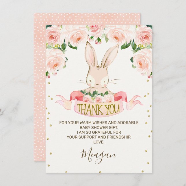 Cartões de agradecimentos de Chá de fraldas de coe (Frente/Verso)