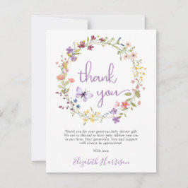 Cartões de agradecimentos de Chá de fraldas de Cor