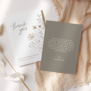 Cartões de agradecimentos de Chá de fraldas de flo