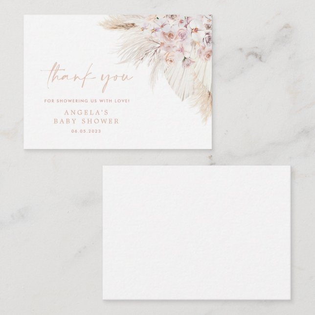 Cartões de agradecimentos de Chá de fraldas de Gra (Frente/Verso)