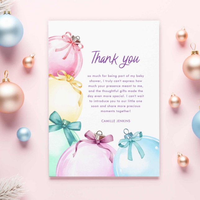 Cartões de agradecimentos de Chá de fraldas de inv (Girl winter baby shower thank you card)