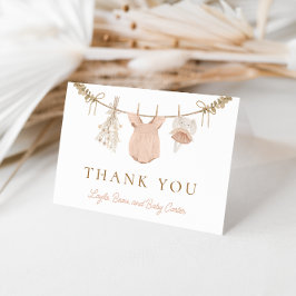 Cartões de agradecimentos de Chá de fraldas de lin