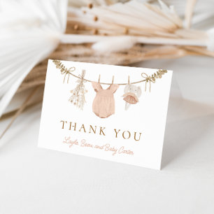 Cartões de agradecimentos de Chá de fraldas de lin