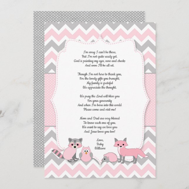 Cartões de agradecimentos de chá de fraldas de mad (Frente/Verso)