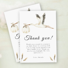 Cartões de agradecimentos de chá de fraldas de nin