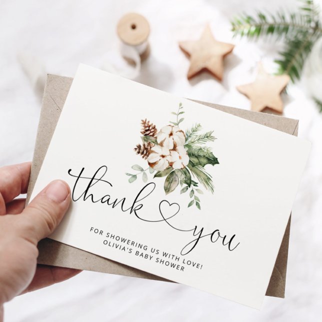 Cartões de agradecimentos de chá de fraldas de pin (Criador carregado)