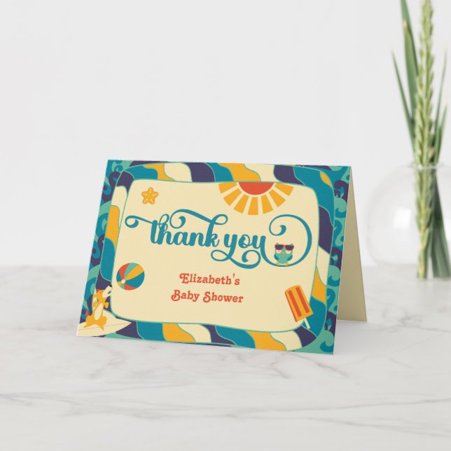 Cartões de agradecimentos de Chá de fraldas de sur (Frente)