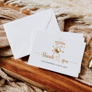 Cartões de agradecimentos de chá de fraldas de viv