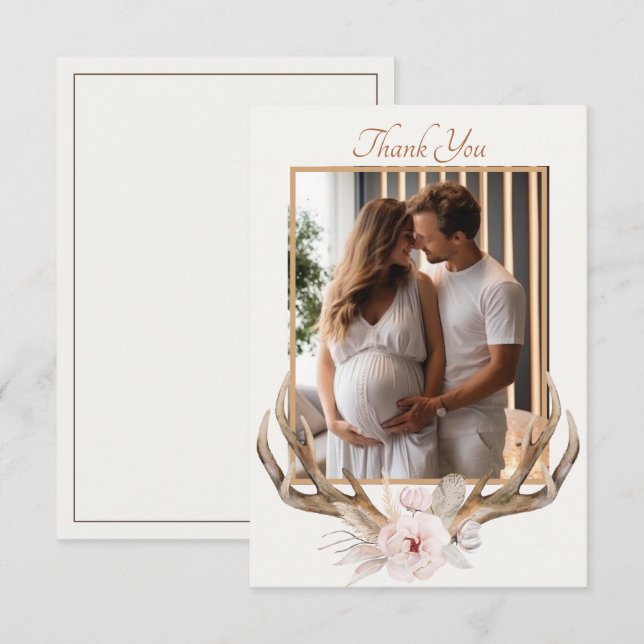 Cartões de agradecimentos de Chá de fraldas dos ve (Frente/Verso)