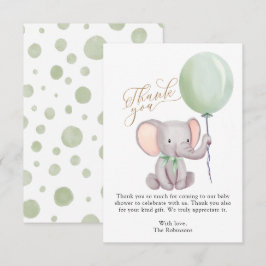 Cartões de agradecimentos de Chá de fraldas Elefan