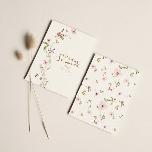 Cartões de agradecimentos de Chá de fraldas Floral
