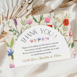 Cartões de agradecimentos de Chá de fraldas Floral