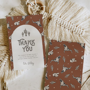 Cartões de agradecimentos de Chá de fraldas Oeste