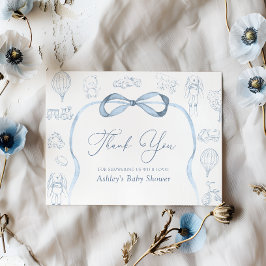 Cartões de agradecimentos de Chá de fraldas para o