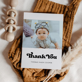 cartões de agradecimentos de Chá de fraldas retrô