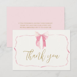 Cartões de agradecimentos de Chá de fraldas rosa