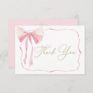 Cartões de agradecimentos de Chá de fraldas rosa