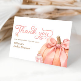 Cartões de agradecimentos de Chá de fraldas rosa-a