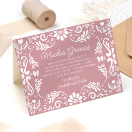 Cartões de agradecimentos de Chá de fraldas rosa m