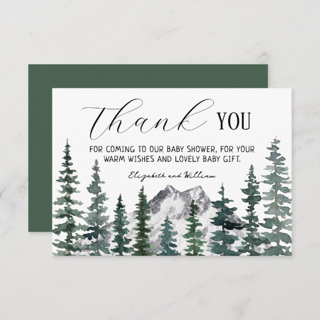 Cartões de agradecimentos de Chá de fraldas Rustic (Frente/Verso)