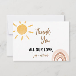 Cartões de agradecimentos de Chá de fraldas Sunshi