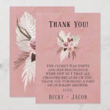 Cartões de agradecimentos de Chá de fraldas Tropic