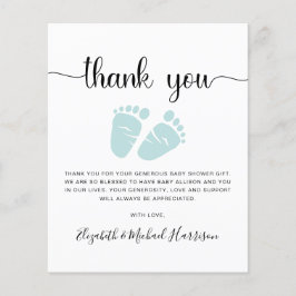 Cartões de agradecimentos de Chá de fraldas Verde 