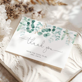 Cartões de agradecimentos de chá de panela de euca