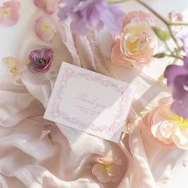 Cartões de agradecimentos de Chá de panela Rosa El