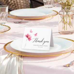 Cartões de agradecimentos de Chá de panela Rosa Fl