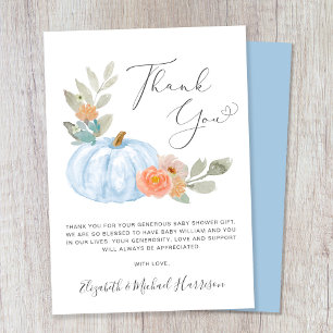 Cartões de agradecimentos de Chá para Bebê Cora d'