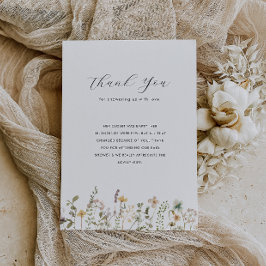 Cartões de agradecimentos de chás de fraldas de fl