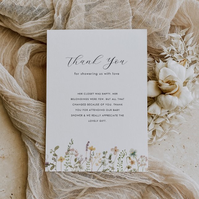 Cartões de agradecimentos de chás de fraldas de fl (Criador carregado)