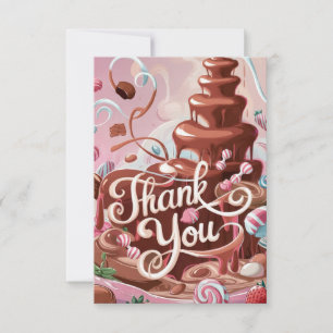 Cartões de agradecimentos de chocolate doce editáv