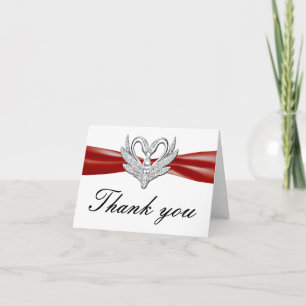 Cartões de agradecimentos de Cisnes Prateadas da F